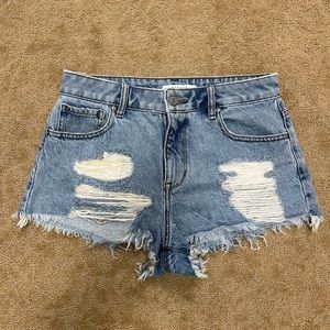 pacsun light washed high rise festival shorts